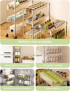 Sooyee Slim Clear 3-Tier Plastic Rolling Utility Cart with Wheels, Multi-Functional Storage Trolley for Office, Living Room, Kitchen, Movable Storage Organizer with Wheels