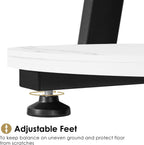 BEWISHOME Round End Table Marble Side Table with Metal Frame, Small Nightstand with 3-Tier Shelves, Night Stand for Living Room Bedroom Tall Black KTZ41H