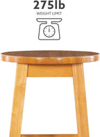 Linon Natural Barstool with Round Seat, 24-Inch