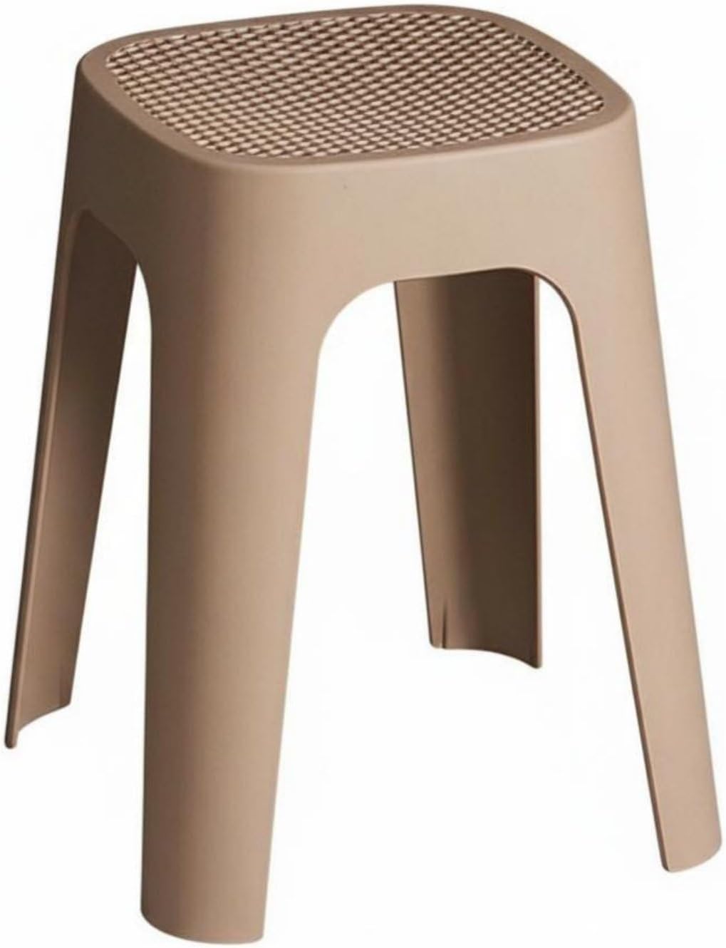 Stool Square Stool Stackable Household Stool Dining Chair with Anti Slip Feet and Thickened PP Material Suitable for Kitchen Seating Dining Rooms, Milk Tea