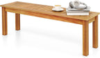COSTWAY Outdoor Bench, 52” Backless Acacia Wood Narrow Bench for Patio, Park, Garden & Front Porch (1,52”)