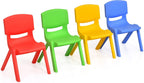 Costzon Kids Chairs, Stackable Plastic Colorful for Toddlers Boys Girls, Learn and Play Stools for School, Home & Play Room (Multicolor, 4 Chairs)