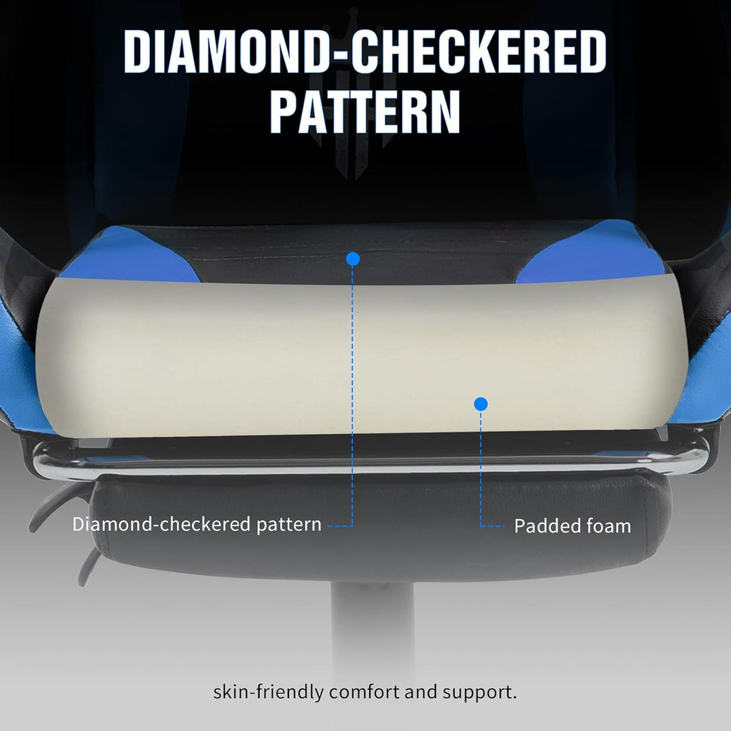 RGB Gaming Chair with Footrest, Computer Gaming Chair with LED Lights for Adults, Reclining Gamer Chair with Adjustable Headrest, Lumbar Support and Linkage Armrests for Home, Office, Gaming Room