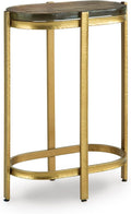 Signature Design by Ashley Porterville Modern Accent Table with Cast Glass Top, Gold