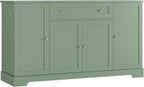 HITHOS 54" Buffet Cabinet with Storage, Modern Kitchen Buffet Sideboard with Drawer, Wood Coffee Bar Station with Adjustable Shelves, Kitchen Storage Cabinet for Living Room, Green