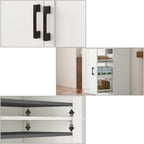 Gyfimoie 68" Tall Kitchen Pantry Cabinet with Side Drawer, Kitchen Pantry Storage Cabinet with Acrylic Door,Freestanding Food Hutch with Microwave Stand for Dining Room (White)