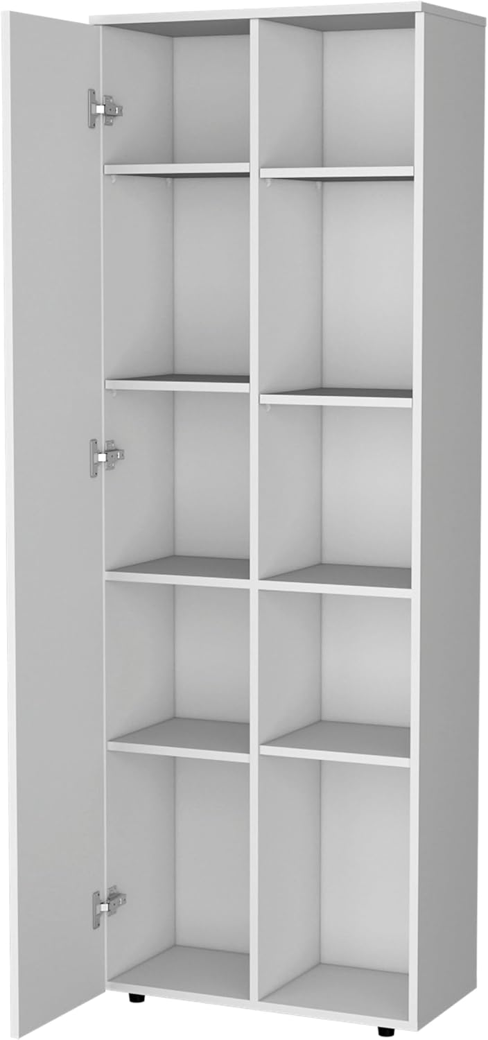 White 1-Door Multistorage Kitchen Pantry,Buffet Kitchen Sideboard,Four Legs,for Kitchen,Dining Room,11.8 * 23.6 * 66.9