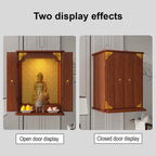 Personal Shrine Stand, Puja Meditation Prayer Table with Storage Tier, Wooden Chinese Altar Table for Living Room, Bedroom, Office(Brushed Oak,15.7 * 15.7 * 23.6in)