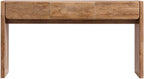OKD 63'' Console Table with 3 Drawers, Farmhouse Entryway Table with Rounded Corners, Console Table Behind Couch for Living Room/Hallway-Light Knotty Oak