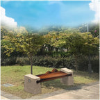 Patio Benches Stainless Steel Park Chair - Outdoor Wooden Seating for Landscaping