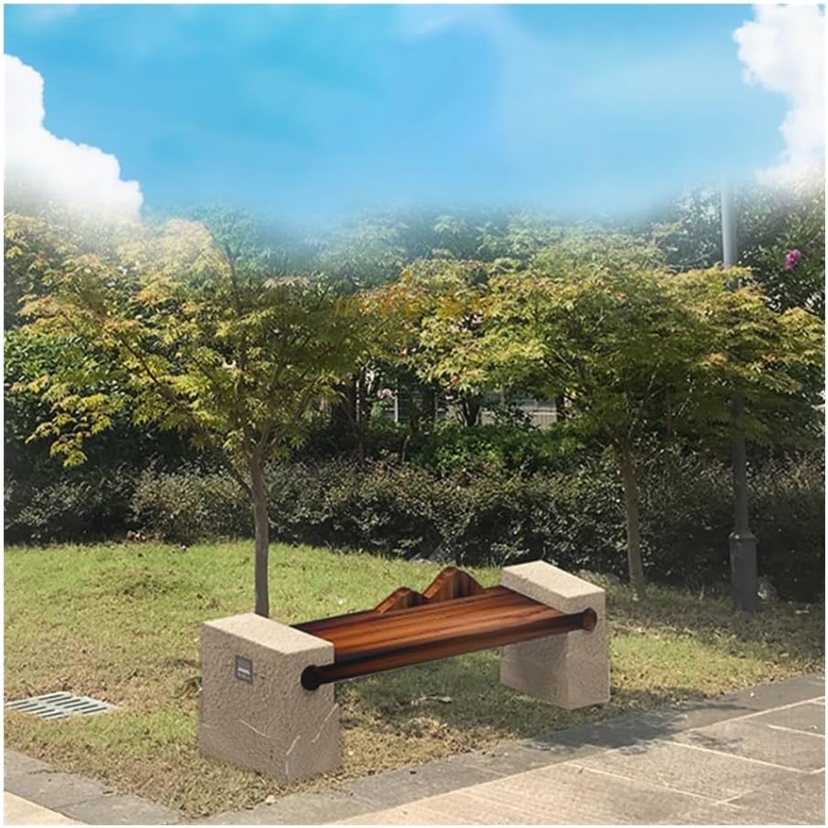 Patio Benches Stainless Steel Park Chair - Outdoor Wooden Seating for Landscaping