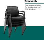 Workplace 2.0 Guest & Reception Chair, Mesh, Stackable, Black