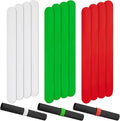 12 Pieces Wrapping Paper Roll Holder Holiday Flip Wrap Silicone Covered Metal Strips 1'' X 9'' Wrapping Paper Clamps Used for The Vinyl Storage Organization of Sea Newspapers（White Red Green）