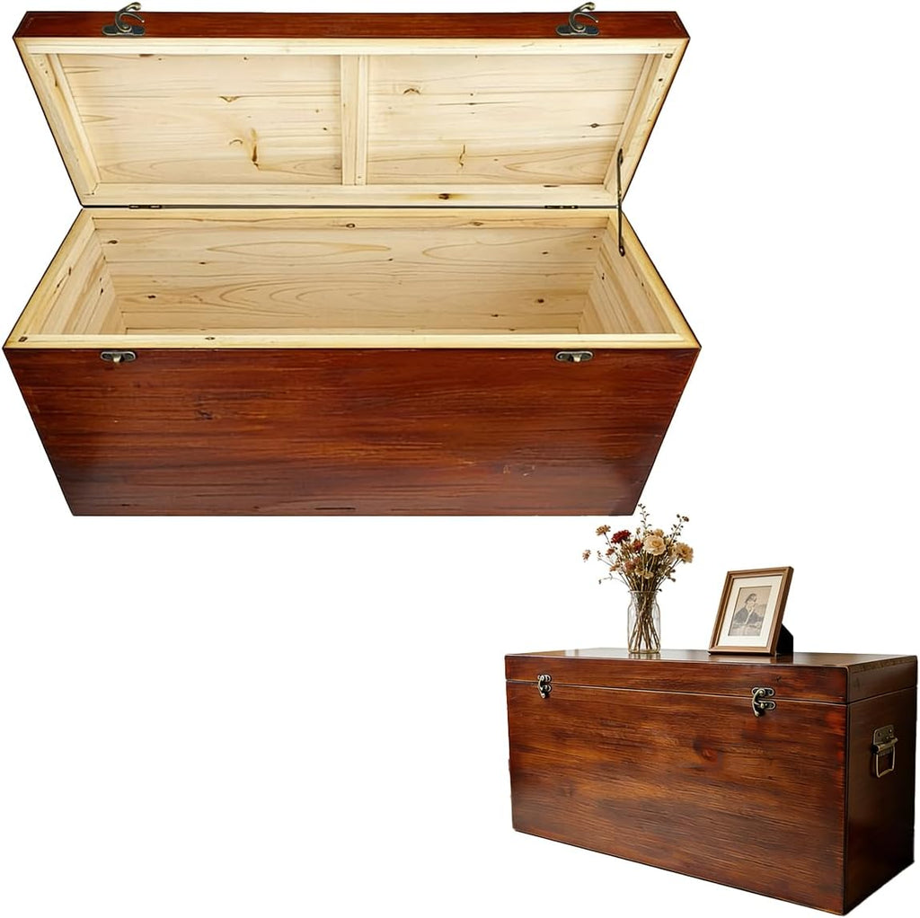 31.5" Storage Bench, Large Wooden Storage Chest,Oversized Storage Trunks,Multifunctional Entryway Organizer, Storage Bench Storage Furniture for entryways, Living Rooms, and Bedside Areas