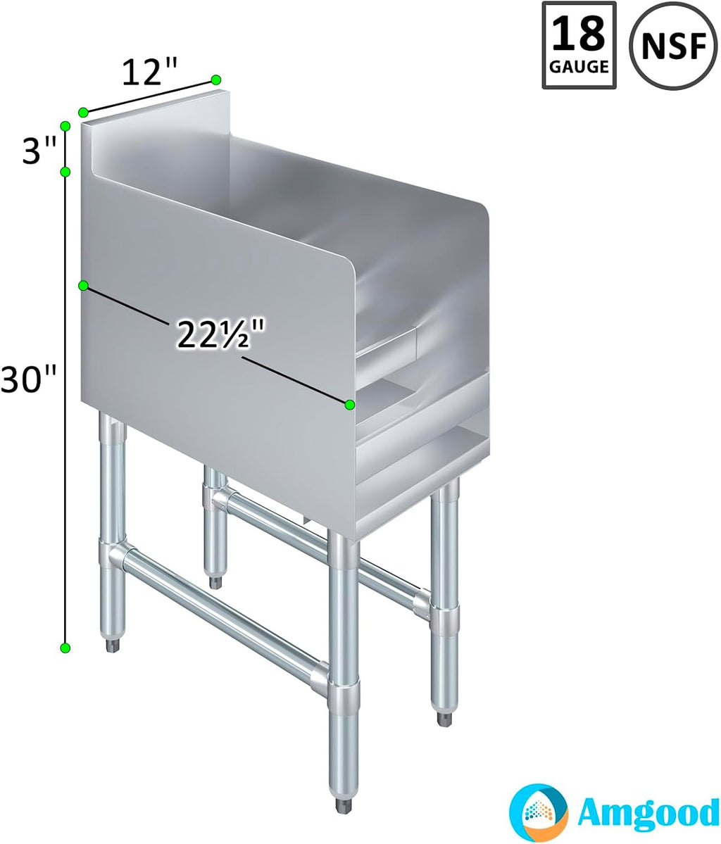 AmGood 22.5 in. x 12 in. x 30 in. Stainless Steel Four-Tier Liquor Display Rack