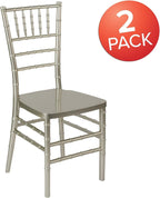 Flash Furniture 2 Pack HERCULES PREMIUM Series Champagne Resin Stacking Chiavari Chair