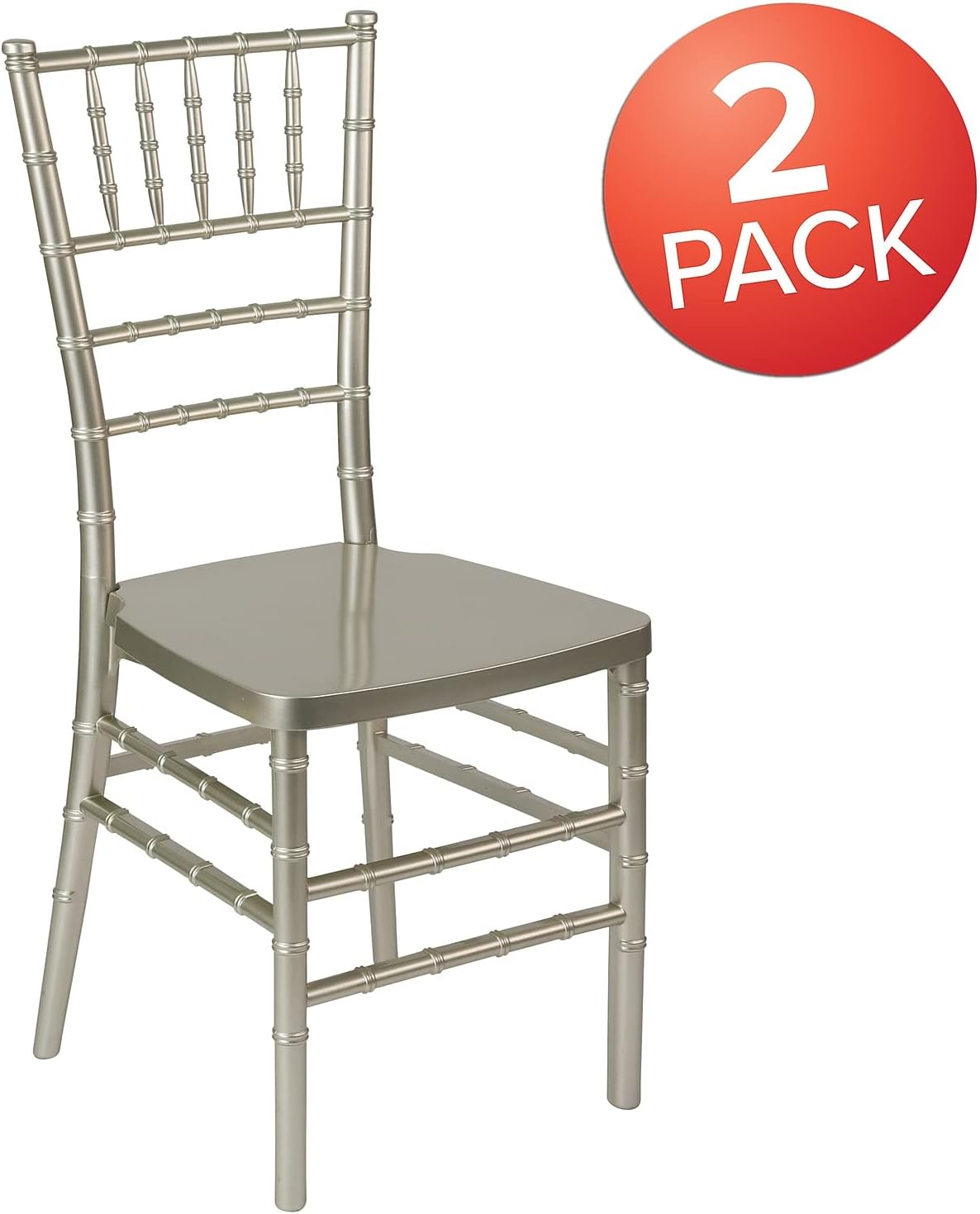 Flash Furniture 2 Pack HERCULES PREMIUM Series Champagne Resin Stacking Chiavari Chair