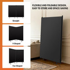 Room Divider Panel, Siebwin 2 Panel Folding Privacy Screens with Wider Feet, 8 Ft Portable Room Partition for Room Separator, Room Divider Screen Partition Room Dividers Freestanding