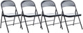 Alera Armless Steel Folding Chair, Supports Up to 275 lb, Black Seat, Black Back, Black Base, 4/Carton