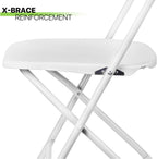 Magshion Plastic Folding Chairs 4 Pack White Foldable Dinning Chairs for Wedding Parties Event Outdoor Indoor Lightweight Chair 330lbs Capacity