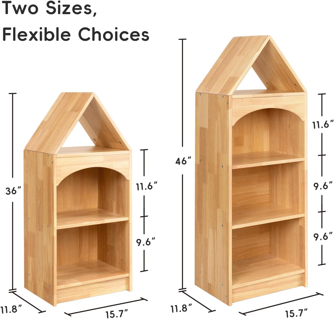 OOOK Rubberwood Montessori Shelf, 3-Tier Toy Organizers and Storage, Wood Corner Cabinet for Kids Room, Playroom, Nursery, Classroom, Kindergarten