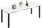 IDEALHOUSE Dining Room Table for 6-8 People, 71”Dining Table, Kitchen Table with Iron Legs and Irregular Desktop, Quick Assembly, 300Lbs Capacity, for Kitchen, Living Room, Marble(Only Table)