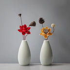 Modern White 4.1'' Small Ceramic Vase Set of 8 for Living Room Bedroom Office Minimalist Flower Vases for Bouquet Fake Plant Home Decor 8 Pack