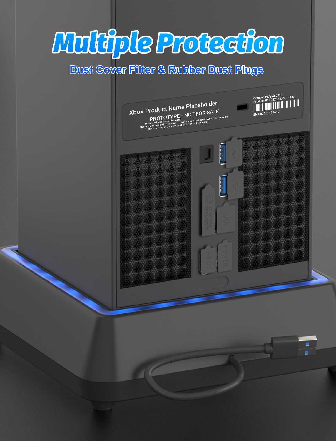 Cooling Fan for Xbox Series X Mviioe Xbox Series X Cooling Stand with LED Indicator, Extra Big Turbo Fan, USB 2.0 Ports, Dust Cover Filters (Only Compatible with Xbox X)