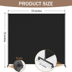 Single Panel Room Divider/Privacy Screen with Caster Wheels and Brakes - Stylish and Versatile Partition for Home,Office,School and Restauran (Black, 6FT*6FT)