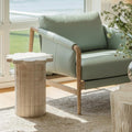 Tov Furniture Blossom Faux Travertine Indoor/Outdoor Concrete Side Table