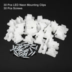 MECCANIXITY Waterproof LED Strip Mounting Clips Holder Mounting Bracket Support Fixing Clamps Fit 5mm to 6mm Silicone LED Strip Lighting, Translucent Pack of 30