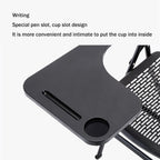 Folding Office Training Chair with Writing Board Ergonomic Back Seat Height 47cm Hollow Breathable Plastic Design Gray Color(Grau)