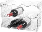 Stackable Wine Rack & Water Bottle Organizer for Cabinet - 3 Tier Acrylic Holder for Countertop, Fridge, Bar, Pantry, or Office, Hold 12 Bottles
