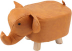 Elephant Shaped Padded Stool Stable Frame for Kids Bedroom Playroom Living Room Decor for Kids and Adults (Orange)