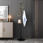 JIAYUEJU Coat Rack Freestanding Corner Coat Tree Hat Rack Stand with Heavy duty Marble Base & 6 Hooks for Entryway, Hallway, Living Room, Bedroom, Hotel, Office 14.57”x 14.57”x 66.93”