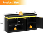 UNIQUITE 63" Sideboard Buffet Cabinet, Kitchen Buffet Cabinet Storage Cabinets with Power Outlets & LED Light, Modern Sideboard Coffee Bar Buffet Cabinets for Kitchen, Dinning, Living Room
