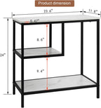 AT-VALY End Table Set of 2, 3-Tier Small End Table, Nightstand for Living Room, Bedroom, Office, Bathroom (Black)