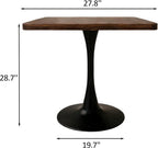 27.6" Square Dining Table, Modern Tulip Pedestal Table with Smooth MDF Square Tabletop & Metal Base, 2-4 Seater Compact Coffee Table for Small Kitchen, Leisure Table for Breakfast Nook, Walnut