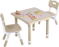 GITAWUSA Toddler Table and Chair Set, Height Adjustable-Upgrade Kids Table and 2 Chairs for Ages 3-8, Multi-Activity Toddler Play Table with Graffiti Desktop for Home/Daycare/Classroom