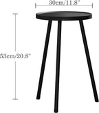 Small Couch Side Table, Drink Table, Mini Round End Table, Coffee Table, Snack Table for Small Spaces, Living Room, Bedroom, Sofa LET520BK