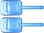 Ice Scoop for Freezer, 2-Pack, 8 Oz Each, Clear Blue | Plastic, For Ice Machine, Small Ice Scoopers for Freezer Bin