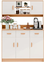 Storage Cabinet, Kitchen Pantry Storage Cabinet, Drawer and Adjustable Shelves with Buffet Cupboard, Microwave Stand for Kitchen, Living Room, Dining Room Wooden Color