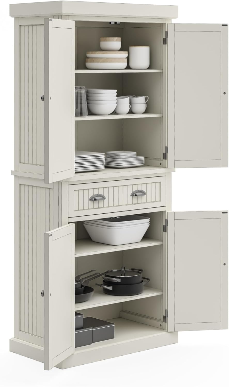 Homestyles Nantucket Pantry, 30", Off White