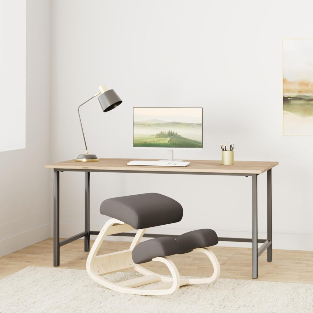 Ergonomic Kneeling Chair with Extra Padding - Posture Support Comfortable Desk Chair - Angled Rocking Stool & Balancing Seat - Natural Relief for Neck or Back Pain (with Extra Padding)