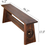 Rustic Wood Bench Indoor, Narrow Farmhouse Style Entry Bench,Skinny and Noodle Bench Dark Brown
