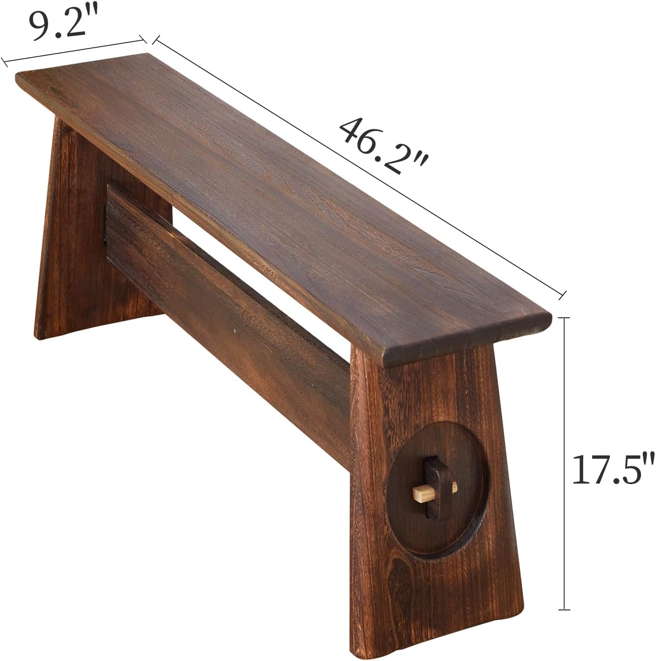 Rustic Wood Bench Indoor, Narrow Farmhouse Style Entry Bench,Skinny and Noodle Bench Dark Brown