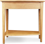 HomeStock Recliner Side Table Wedge with Shelf - Solid Wood Accent Table Desert Sand