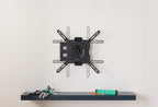 Amazon Basics Full Motion Articulating TV Wall Mount, with Swivel and Tilt, for 26" to 55" TVs and Flat Panels up to 80 Lbs, VESA Compatible, Single Stud, Black