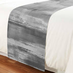 Grey Black Ombre Bed Runner Scarf Cal King Size, Vintage Shabby Gray Abstract Art Luxury Bed Throw Runners & Scarves for Twin Full Queen King Foot of Beds, Bedroom Decoration, 102"x20"