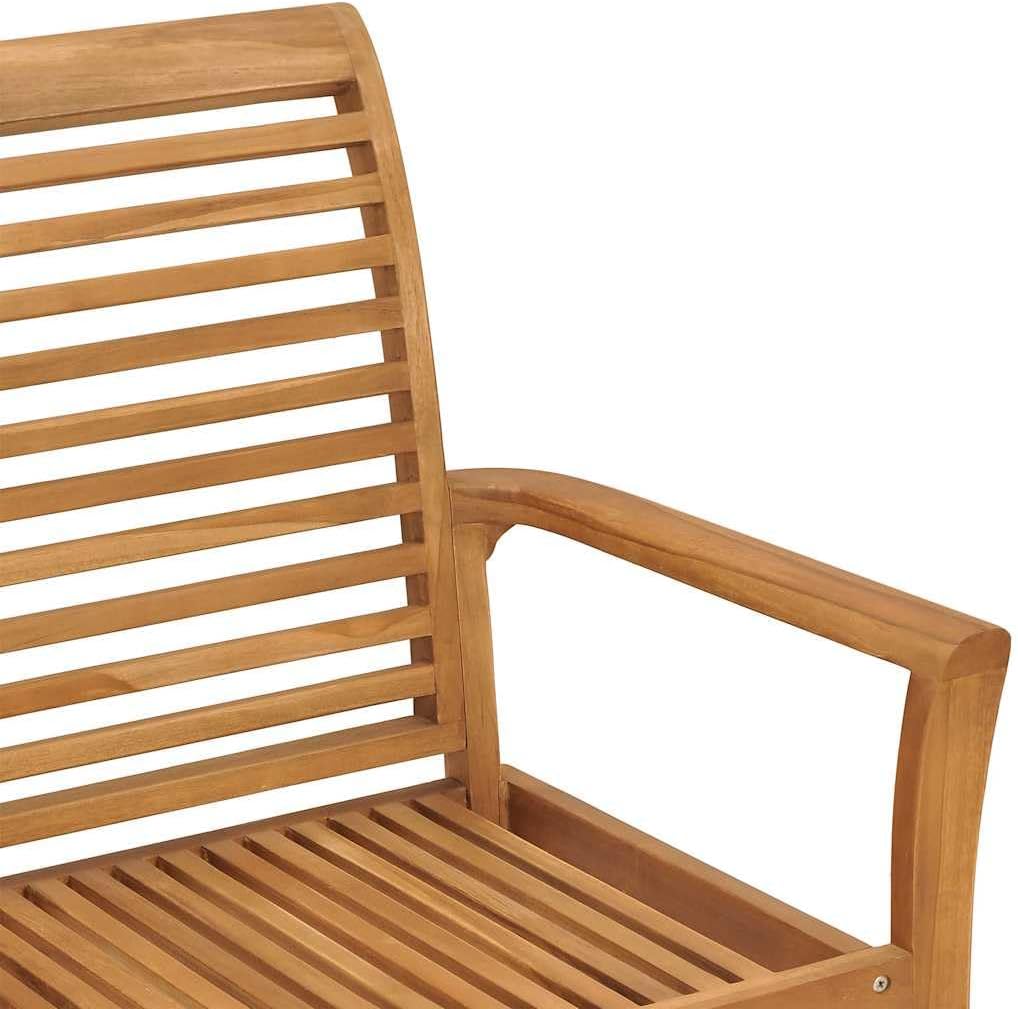Garden Bench Teak Brown Solid Teak Wood, 100% Polyester Fabric,Solid Teak Garden Bench with Comfortable Cushion Durable&Stylish Patio Furniture for Gardens and Balconies Patio Furniture